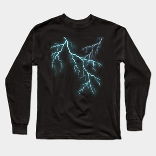 Ice Blue Lightning Bolts Long Sleeve T-Shirt